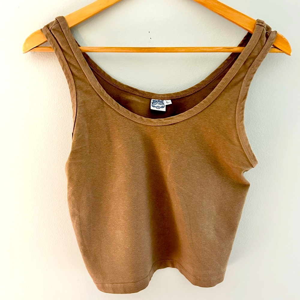 Jungmaven | Sophie 100% Hemp Cropped Tank - Oat Milk color Large